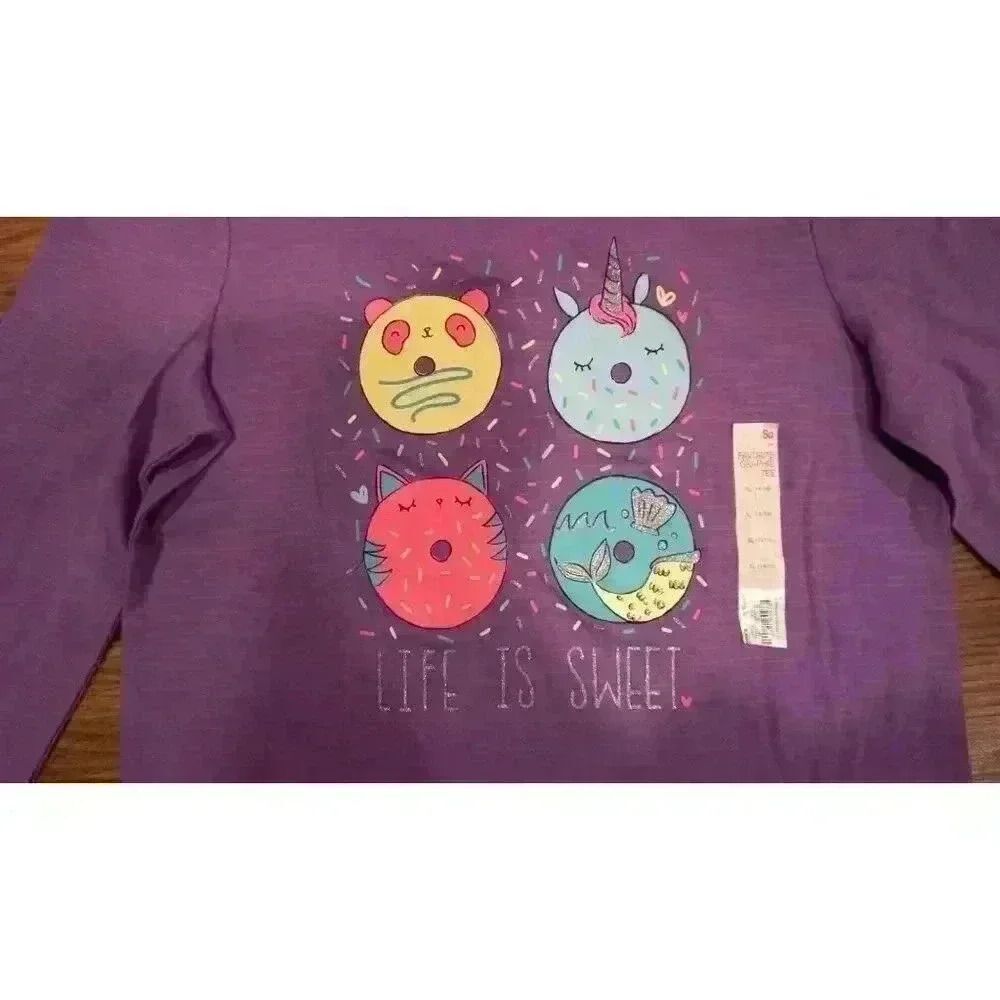 NWT SO Girl's Purple Long Sleeve Shirt "Life Is Sweet", Size XL (14/16) - Picture 3 of 10
